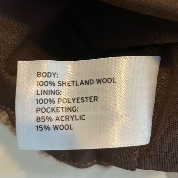 Duluth Trading Co. Shetland Wool Windproof Full-Zip Sweater Vest Heather Brown K - Picture 7 of 9